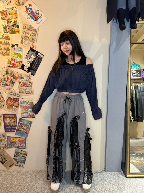 Remake 美式蕾絲工裝褲 