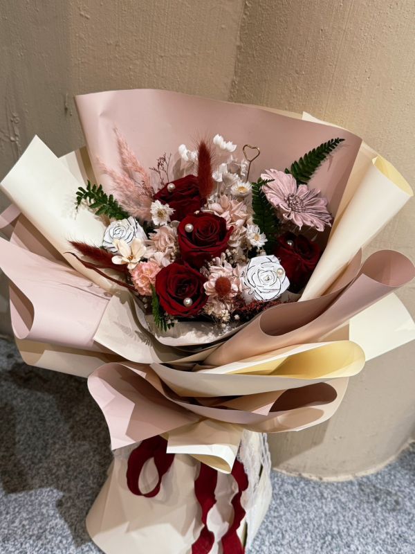 法式 永生玫瑰花束 
