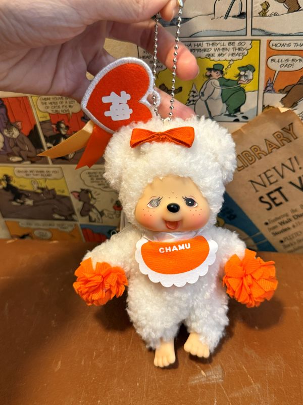 正版 Monchhichi 啦啦隊系列 小羊夢奇奇 吊飾鑰匙圈 