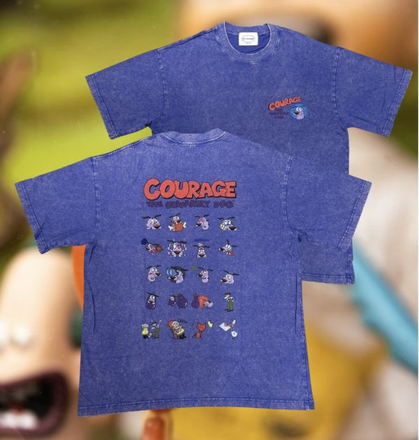 童年卡通系列 膽小狗多圖 水洗T-shirts 