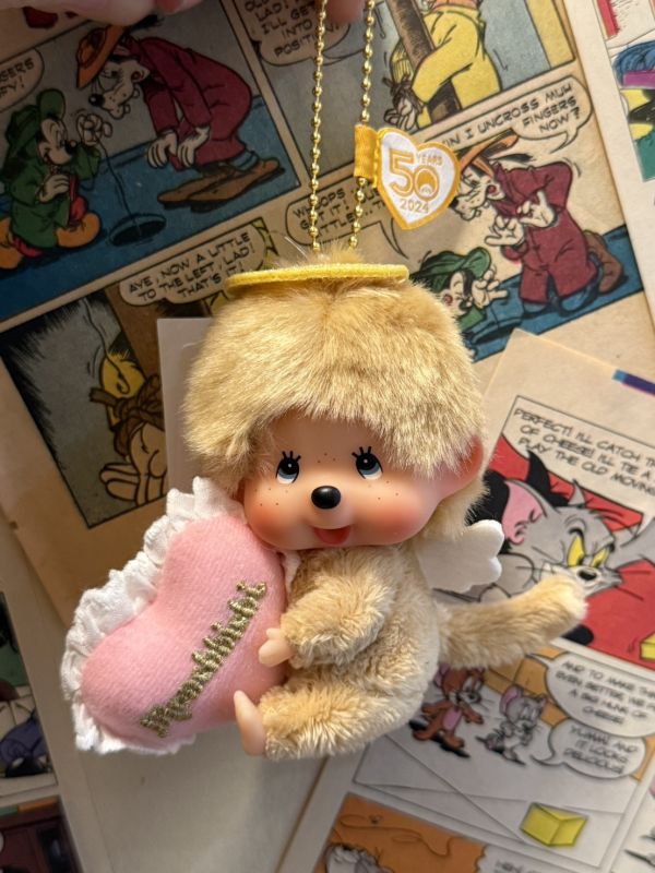 正版 Monchhichi 50 YEARS 2024 天使夢奇奇 吊飾鑰匙圈 