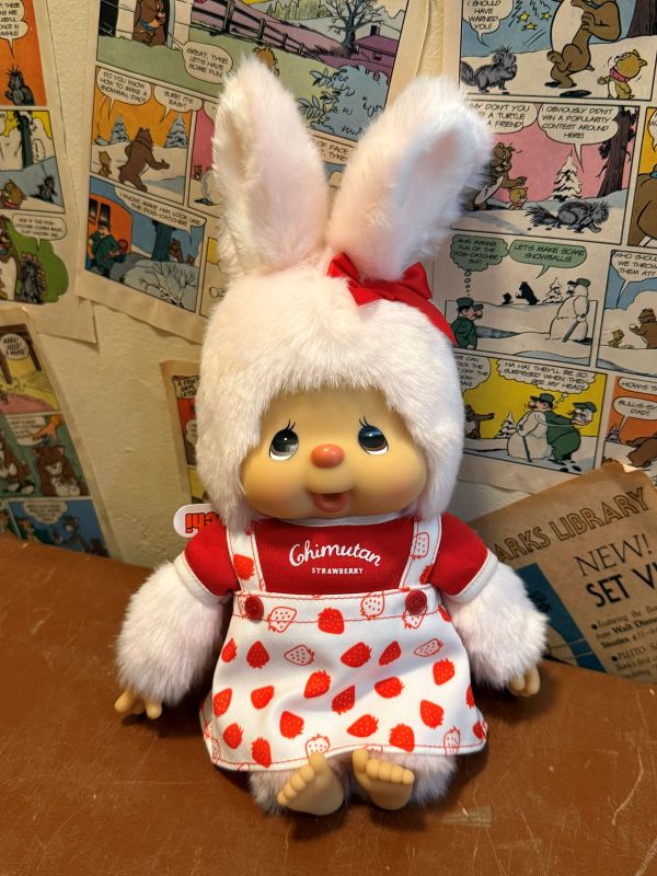泰國限定 正版  Monchhichi x Chimutan STRAWBERRY  兔子夢奇奇 