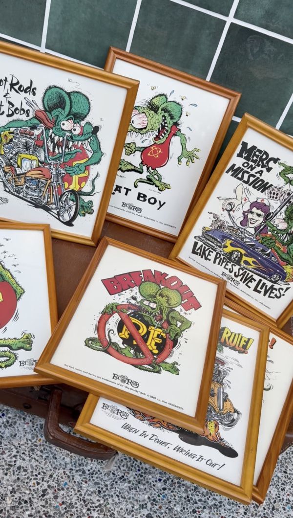 日本正版 早期 Rat Fink  展場 老鼠芬克老海報 