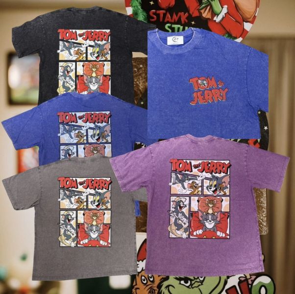童年卡通系列 貓跟老鼠 水洗T-shirts 