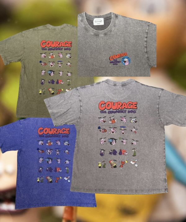 童年卡通系列 膽小狗多圖 水洗T-shirts 