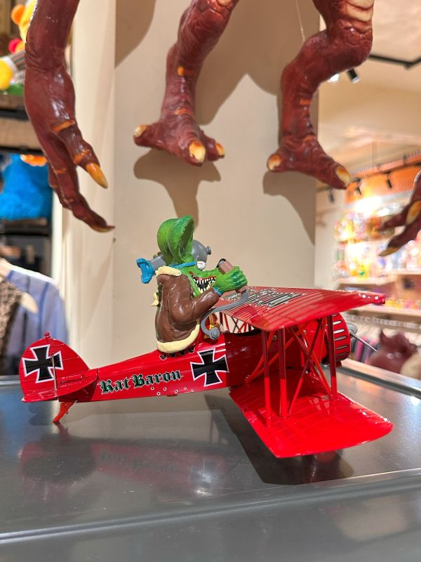 Auto World Rat Fink 芬克老鼠 1929 壓鑄模 紅色雙翼飛機 