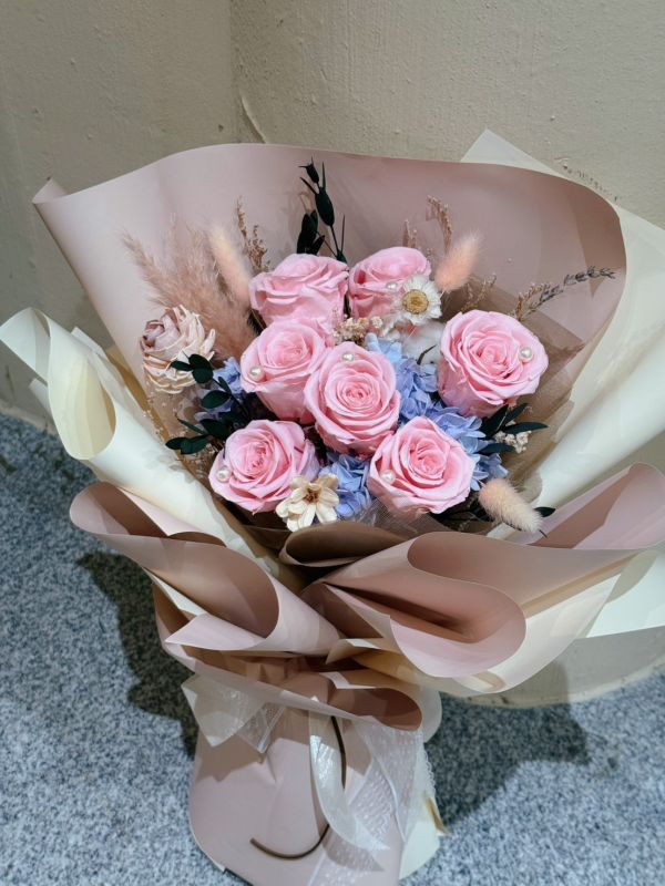 法式 永生玫瑰花束 