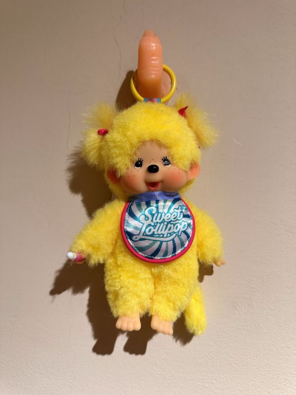 日本 正版 Sweet Lollipop Monchhichi 甜蜜棒棒糖夢奇奇 吊飾鑰匙圈 