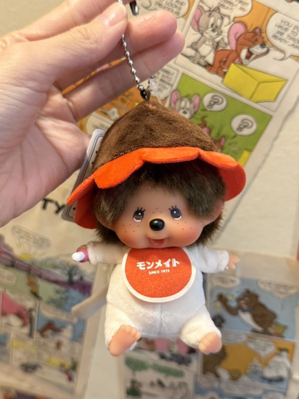 日本限定   正版 Monchhichi x モンメイト 花朵夢奇奇 吊飾鑰匙圈 