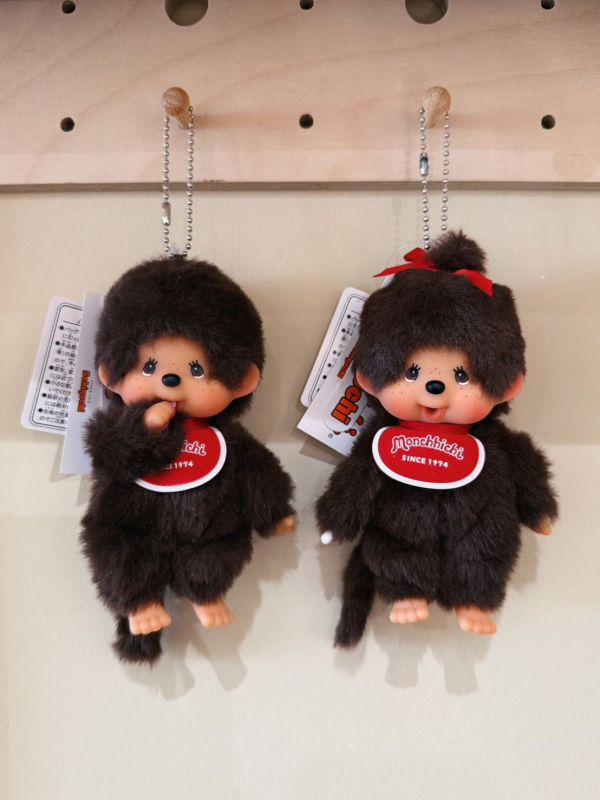 日本 正版 Monchhichi 初色棕色夢奇奇 吊飾鑰匙圈 