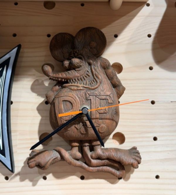 2005年 Rat Fink ラットフィンク 木質雕刻掛鐘 極度罕見 