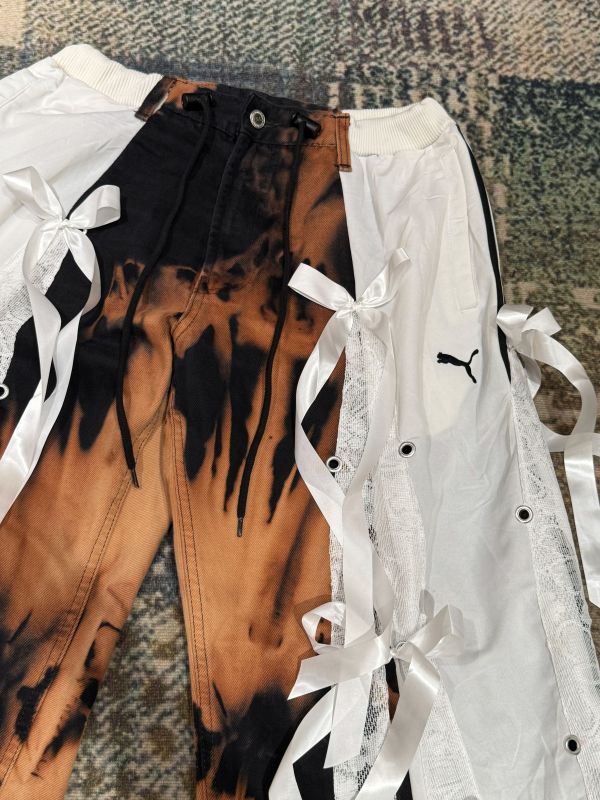 Remake 美式蕾絲拼接褲 