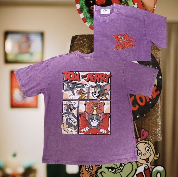 童年卡通系列 貓跟老鼠 水洗T-shirts 