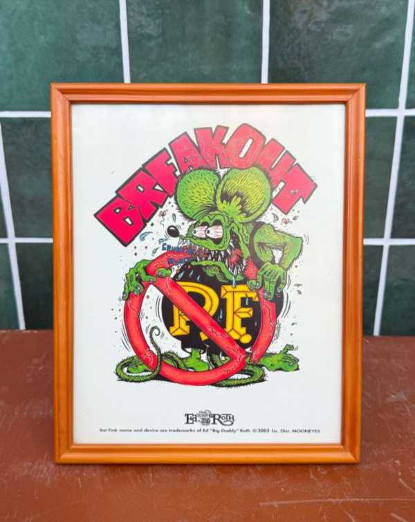 日本正版 早期 Rat Fink  展場 老鼠芬克老海報 