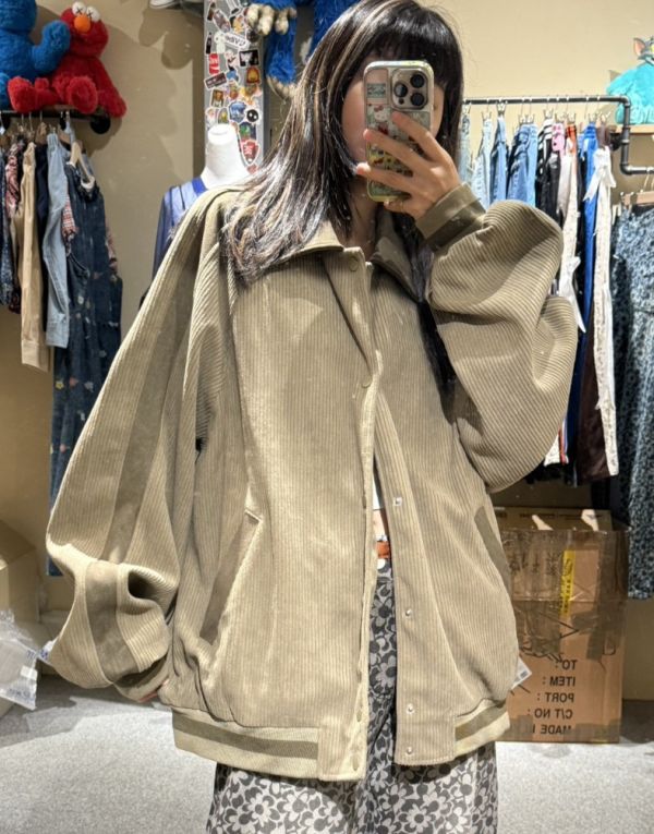 韓版麂皮拼燈芯絨外套 三色 