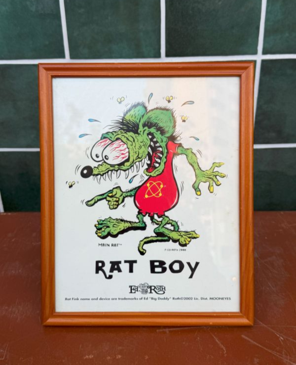 日本正版 早期 Rat Fink  展場 老鼠芬克老海報 