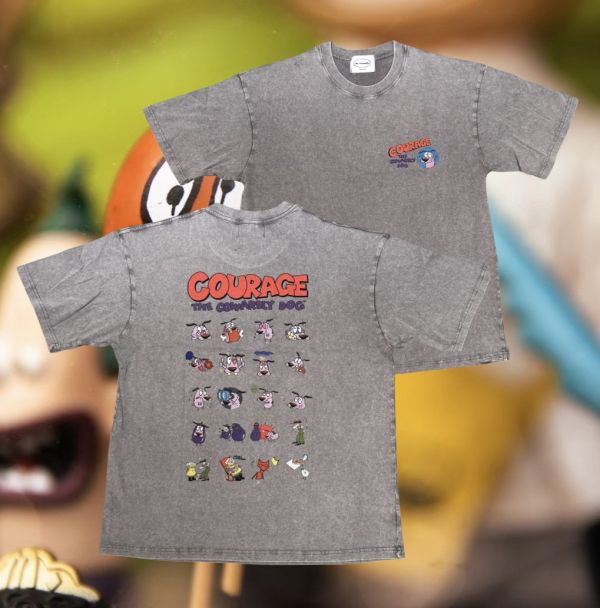 童年卡通系列 膽小狗多圖 水洗T-shirts 