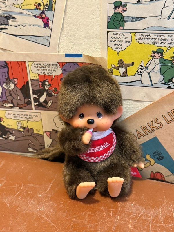 Monchhichi モンチッチ 棕色 坐姿 