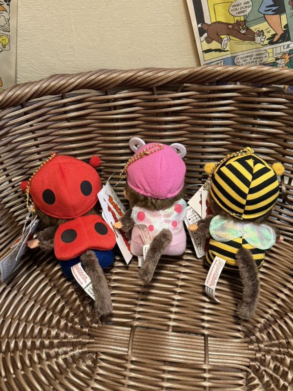 [日本限定]  瓢蟲 / 蝴蝶 / 蜜蜂 Monchhichi 吊飾 