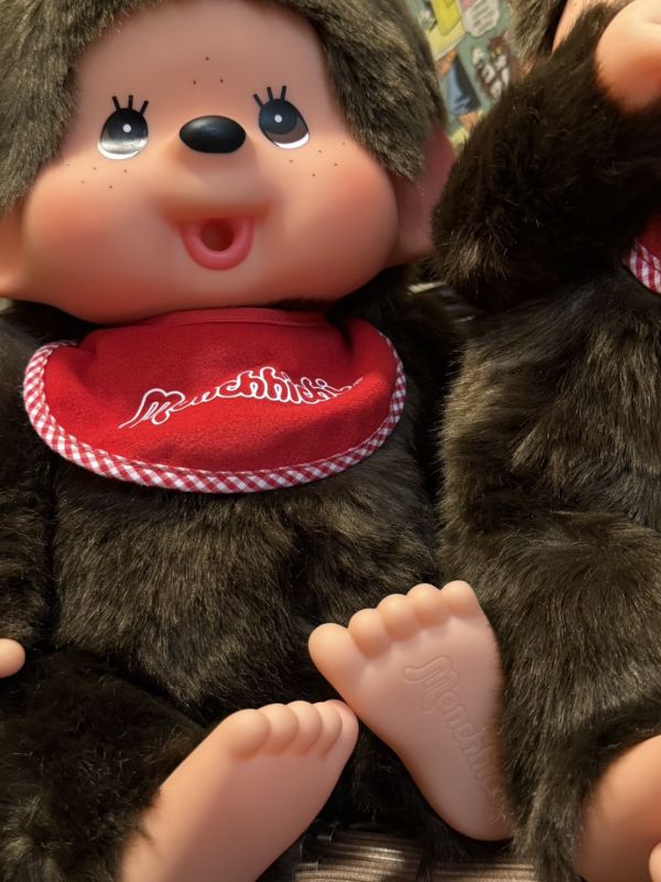 Monchhichi モンチッチ 棕色 圍兜兜 45cm 