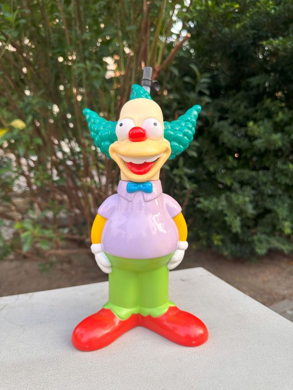 2001年 Simpson Krusty The Clown 小丑阿基 瓶裝吸管 