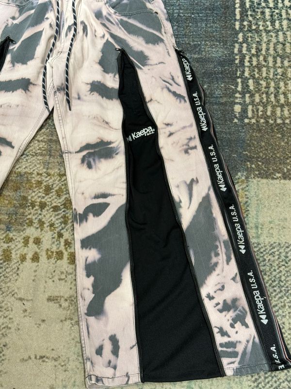 Remake 美式渲染拉鍊拼接褲 