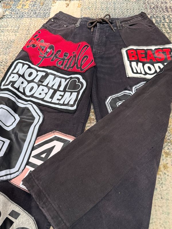 Remake 嘻哈牛仔貼布褲 