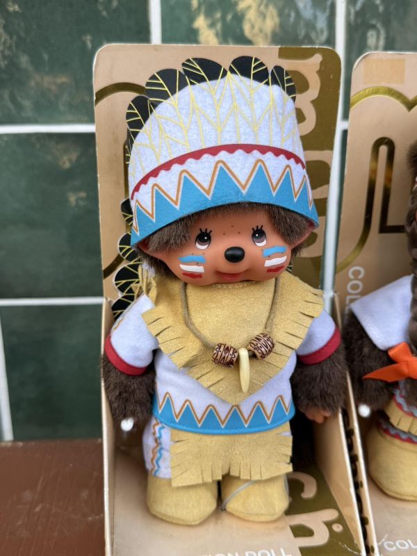 日本正版 老品 印地安人 Monchhichi 夢奇奇 