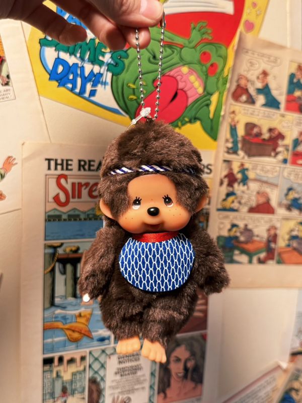 日本 正版 Monchhichi 淺草限定棕色夢奇奇 吊飾鑰匙圈 