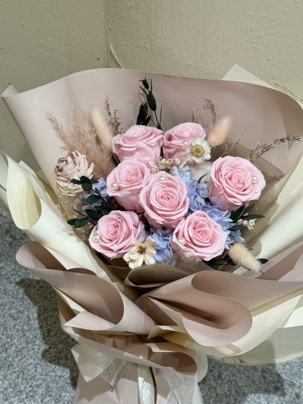 法式 永生玫瑰花束 