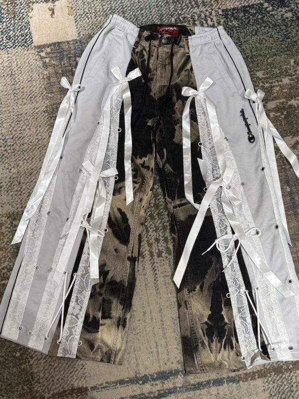 Remake 美式蕾絲拼接褲 