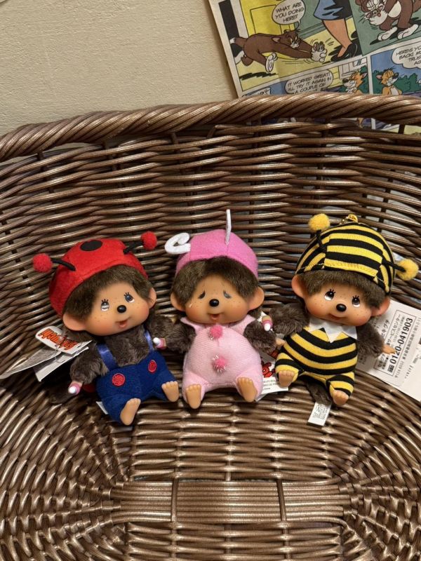 [日本限定]  瓢蟲 / 蝴蝶 / 蜜蜂 Monchhichi 吊飾 