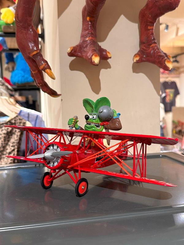 Auto World Rat Fink 芬克老鼠 1929 壓鑄模 紅色雙翼飛機 