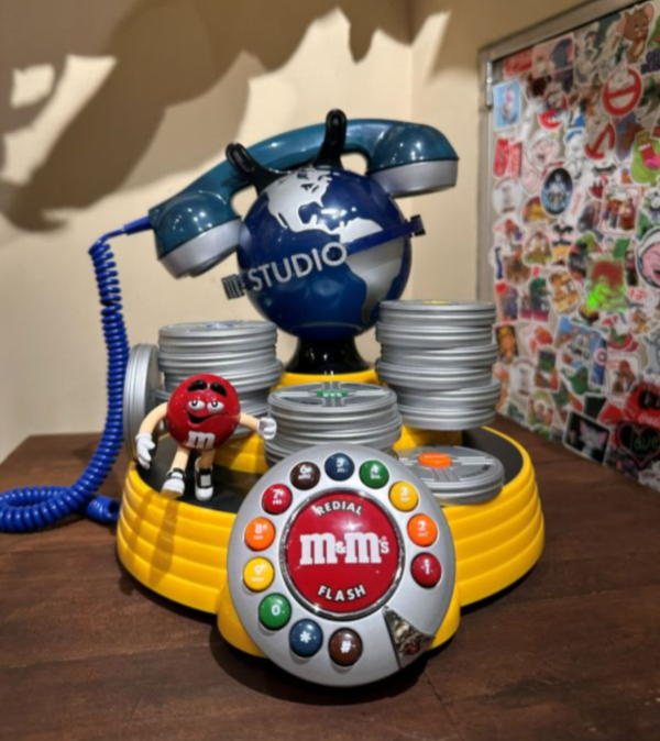 M&M 巧克力 聲動電話 環球影城 造型電話 