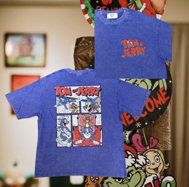 童年卡通系列 貓跟老鼠 水洗T-shirts 