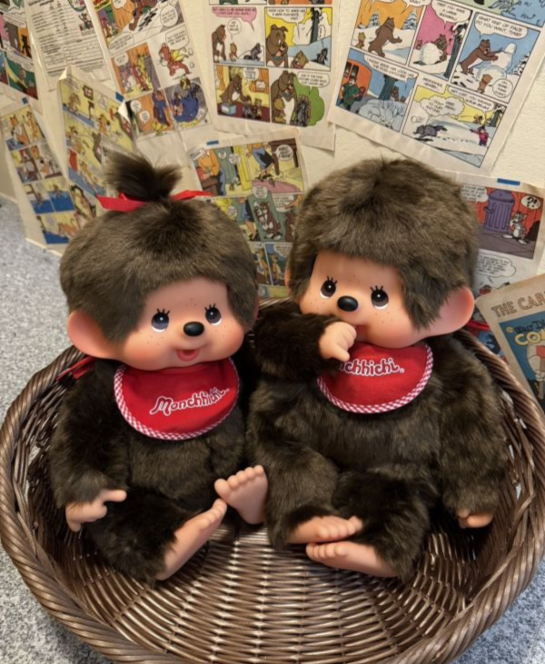 Monchhichi モンチッチ 棕色 圍兜兜 45cm 