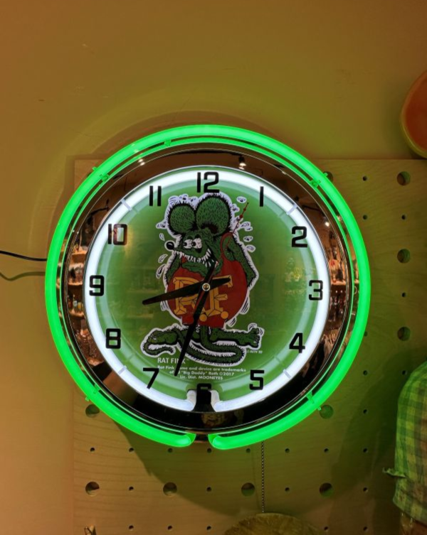 2017年 Rat Fink 復古美式霓虹燈時鐘 非常大 