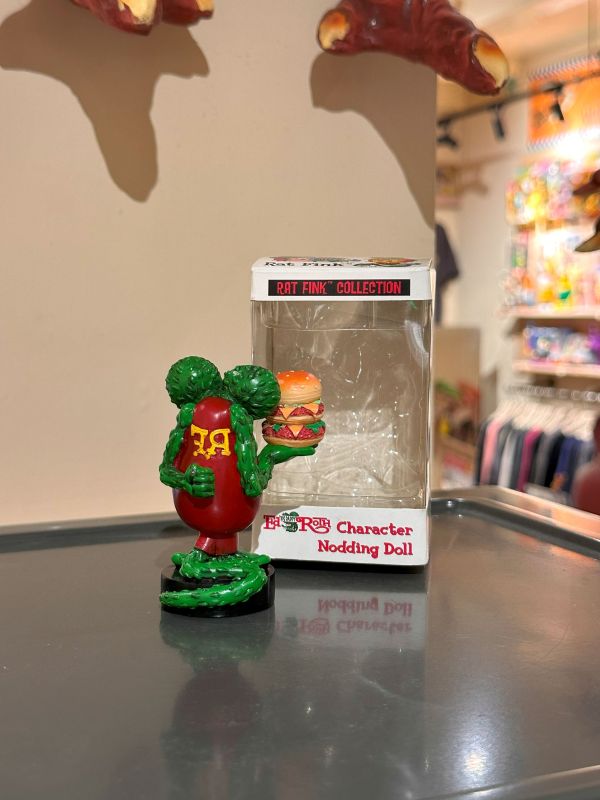 2008年 Rat Fink Nodding doll 手拿漢堡芬克鼠 