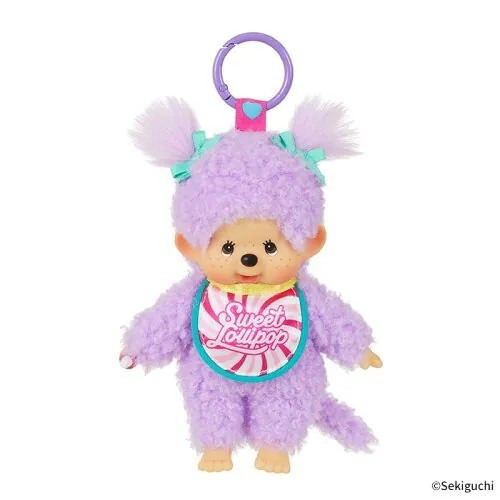 日本 正版 Sweet Lollipop Monchhichi 甜蜜棒棒糖夢奇奇 吊飾鑰匙圈 