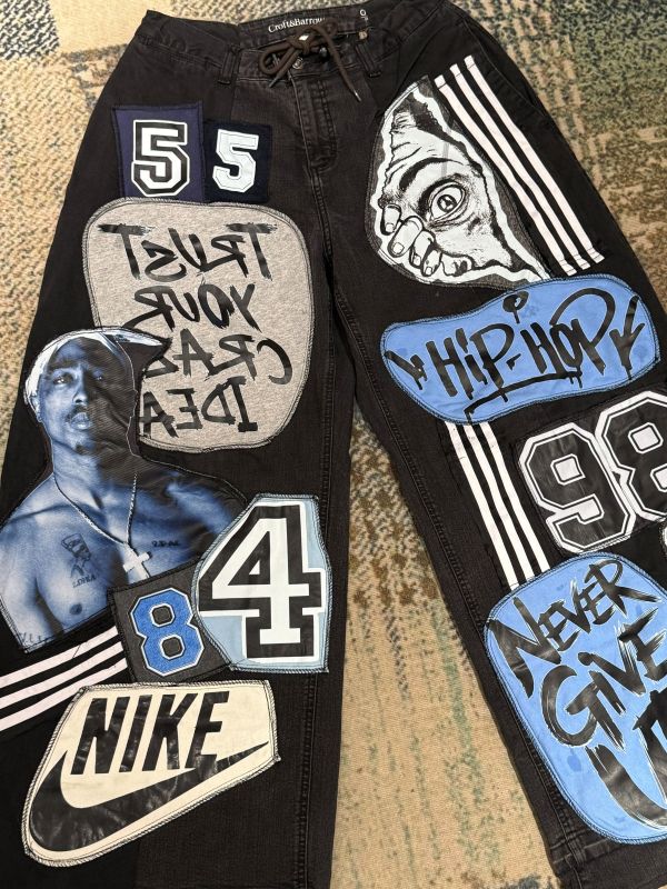 Remake 嘻哈牛仔貼布褲 