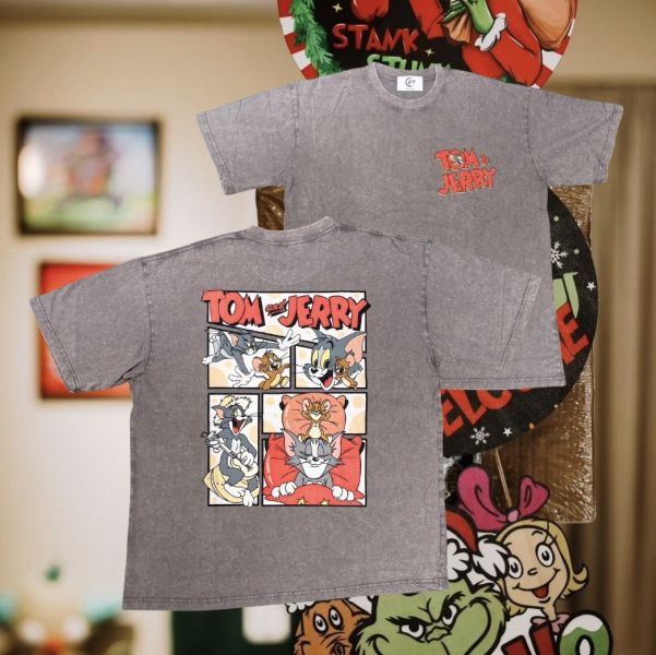 童年卡通系列 貓跟老鼠 水洗T-shirts 