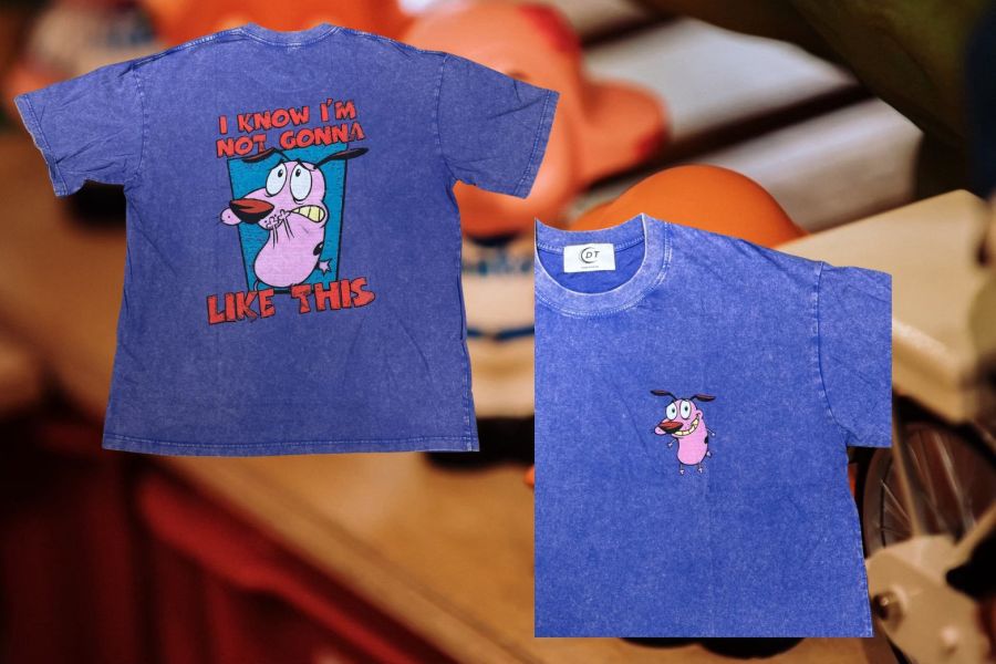 童年卡通系列 膽小狗 水洗T-shirts 