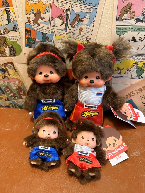 泰國限定 正版 Monchhichi มวยไทย Muay Thai 泰拳夢奇奇吊飾鑰匙圈 