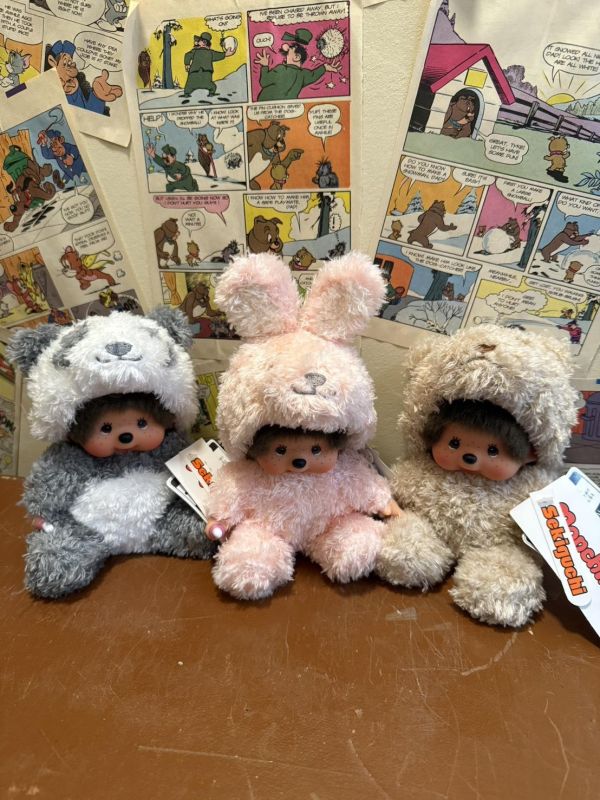 [日本限定] 穿著動物裝 熊貓 / 兔子 / 熊 造型 Monchhichi 玩偶 