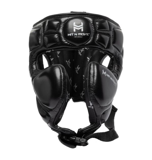【TMMA】HIT N MOVE Air Armor 真皮 拳擊 泰拳 MMA 基礎型 頭盔-黑-HG-2 