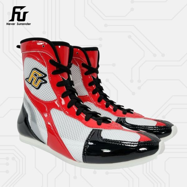 【TMMA】FUEGO SUPER ESTRELLA 系列 中高筒 輕量 合成皮 拳擊鞋- 白/紅/黑－FUE BOS #拳擊鞋 #格鬥裝備 #TMMA #台北格鬥運動館 #格鬥用品 #拳擊 #拳擊有氧 #踢拳 #踢拳擊 #泰拳 #散打 #MMA #格鬥 #比賽拳擊鞋 #入門拳擊鞋 #初階拳擊鞋 #FUEGO