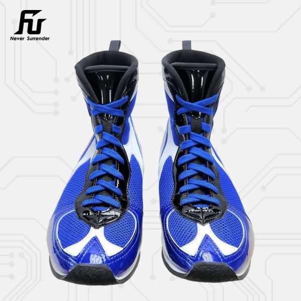 【TMMA】FUEGO SUPER ESTRELLA 系列 中高筒 輕量 合成皮 拳擊鞋- 藍/白/銀－FUE BOS #拳擊鞋 #格鬥裝備 #TMMA #台北格鬥運動館 #格鬥用品 #拳擊 #拳擊有氧 #踢拳 #踢拳擊 #泰拳 #散打 #MMA #格鬥 #比賽拳擊鞋 #入門拳擊鞋 #初階拳擊鞋 #FUEGO