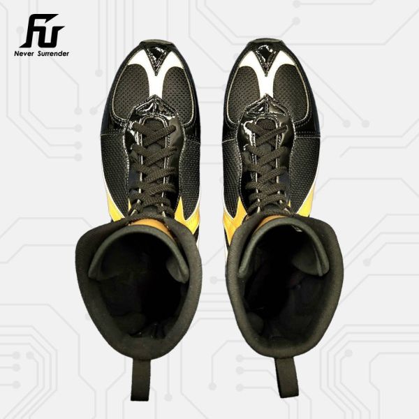 【TMMA】FUEGO SUPER ESTRELLA 系列 中高筒 輕量 合成皮 拳擊鞋- 黑/金/白－FUE BOS #拳擊鞋 #格鬥裝備 #TMMA #台北格鬥運動館 #格鬥用品 #拳擊 #拳擊有氧 #踢拳 #踢拳擊 #泰拳 #散打 #MMA #格鬥 #比賽拳擊鞋 #入門拳擊鞋 #初階拳擊鞋 #FUEGO