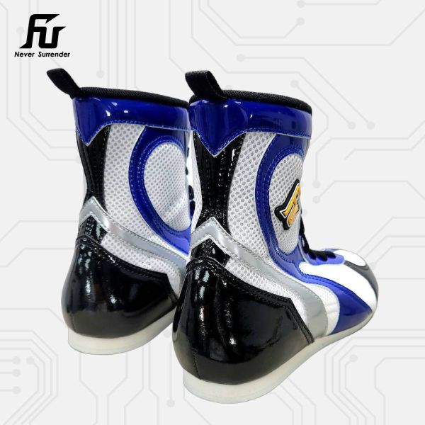 【TMMA】FUEGO SUPER ESTRELLA 系列 中高筒 輕量 合成皮 拳擊鞋- 白/藍/黑－FUE BOS #拳擊鞋 #格鬥裝備 #TMMA #台北格鬥運動館 #格鬥用品 #拳擊 #拳擊有氧 #踢拳 #踢拳擊 #泰拳 #散打 #MMA #格鬥 #比賽拳擊鞋 #入門拳擊鞋 #初階拳擊鞋 #FUEGO