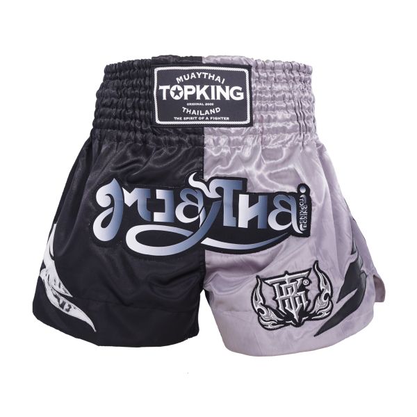 【TMMA 】TOP KING 專業泰拳褲 泰式翻玩款 - TKTBS-250 TK TP BK/GREY (TKTBS-250) #泰褲 #道褲 #格鬥裝備 #TMMA #台北格鬥運動館 #格鬥用品 #拳擊 #拳擊有氧 #踢拳 #踢拳擊 #泰拳 #散打 #MMA #格鬥 #格鬥周邊 #泰拳褲 #格鬥褲 #運動褲 #格鬥短褲 #短褲  #TOP KING